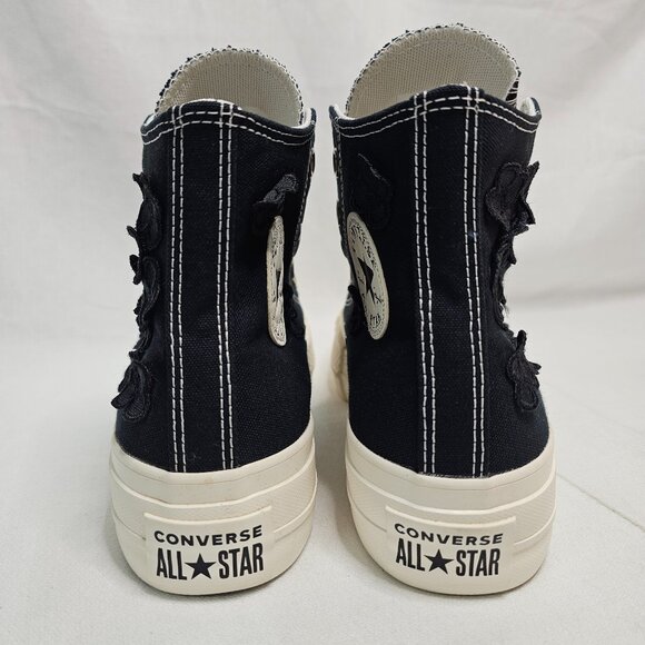 Converse All Star CTAS Chunky HI Platform 3D Flowers A09099C Black Womens Size 7 - Picture 5 of 12